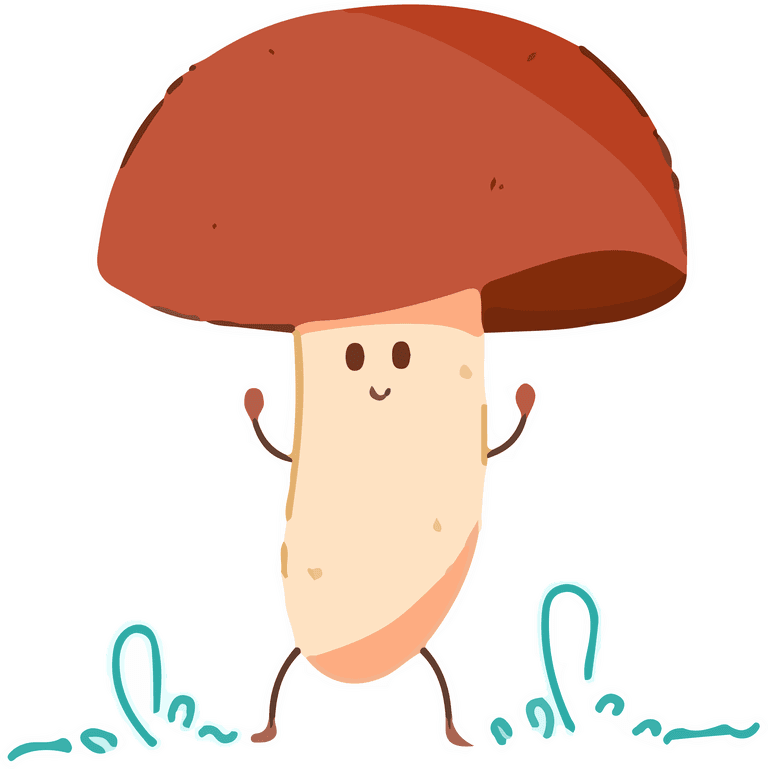 set cute happy white mushroom vector