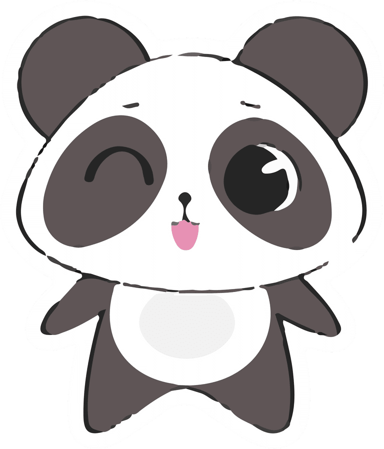 set cute panda character emotions vector
