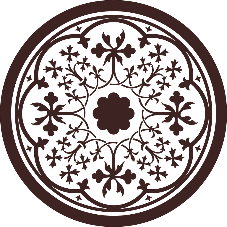 set of beautiful circle ornament with intricate floral patterns for elegant decoration