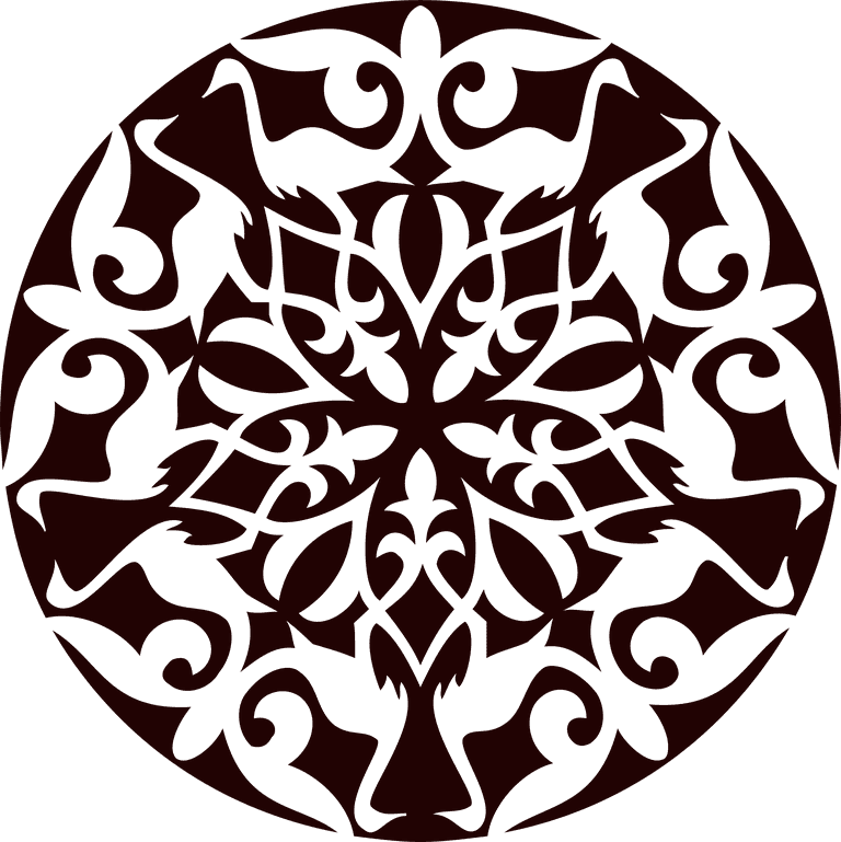set of beautiful circle ornament with intricate patterns for elegant decoration