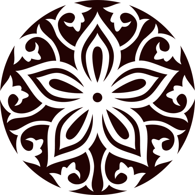 set of beautiful circle ornament featuring intricate floral patterns for elegant decorations