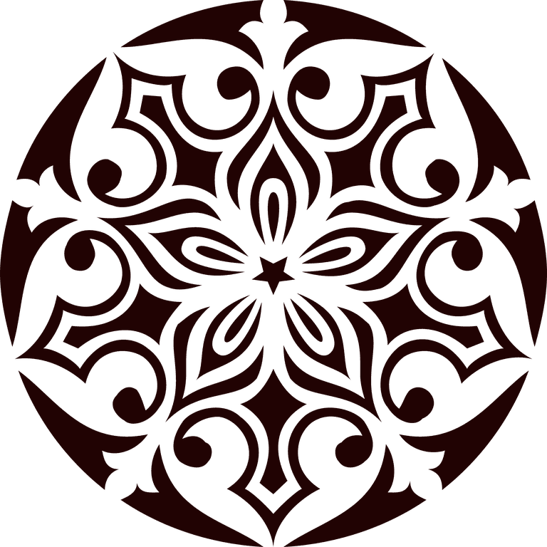 set of beautiful circle ornament with intricate patterns for elegant decor