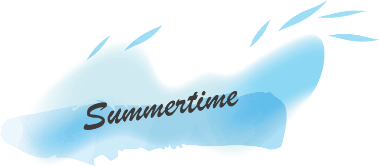 summertime watercolor title frame isolated