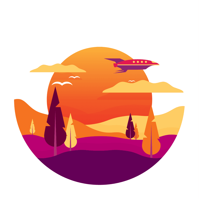 cool sunset illustration design