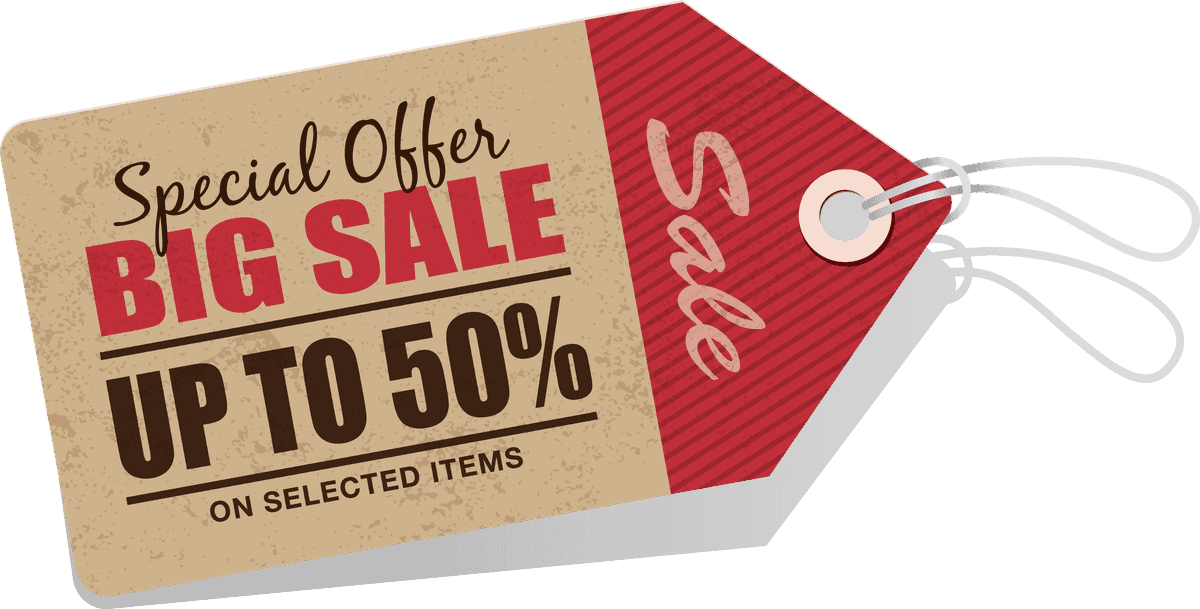 vintage price tag set for promoting big sales, discounts, and special offers effectively