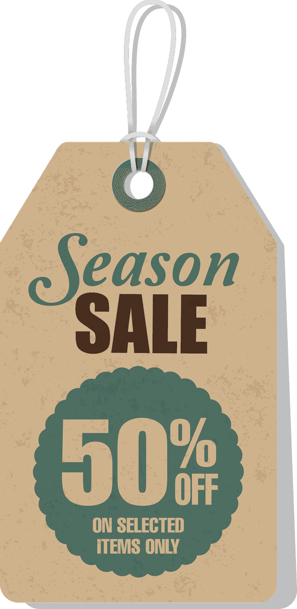 vintage price tag set for seasonal promotions with discount and ornate accents