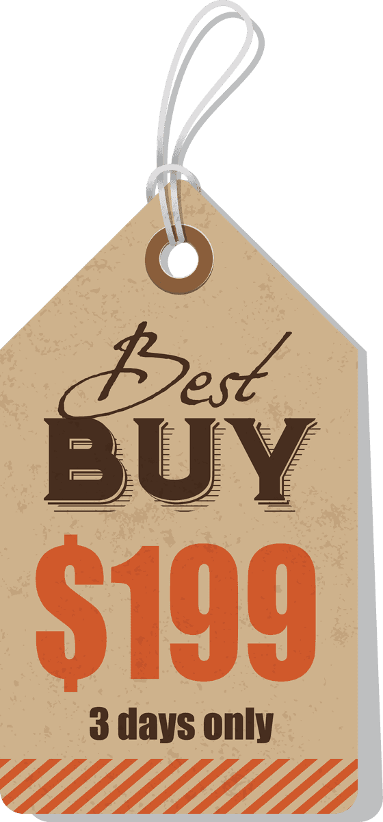 vintage price tag set for limited time offers with eye-catching designs and bold text