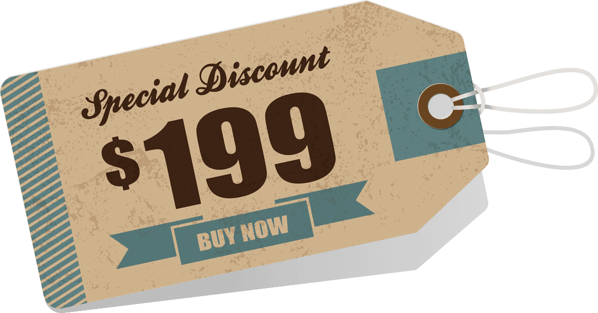 vintage price tag set for special promotions and discounts in rustic style