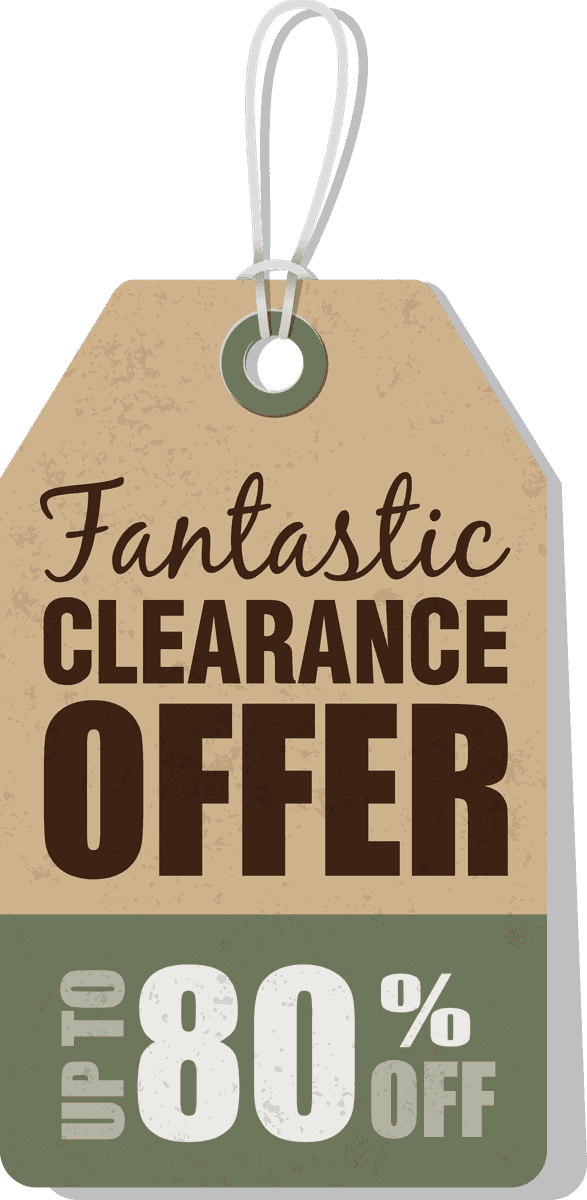 vintage price tag set with clearance offer up to 80% discount for sales