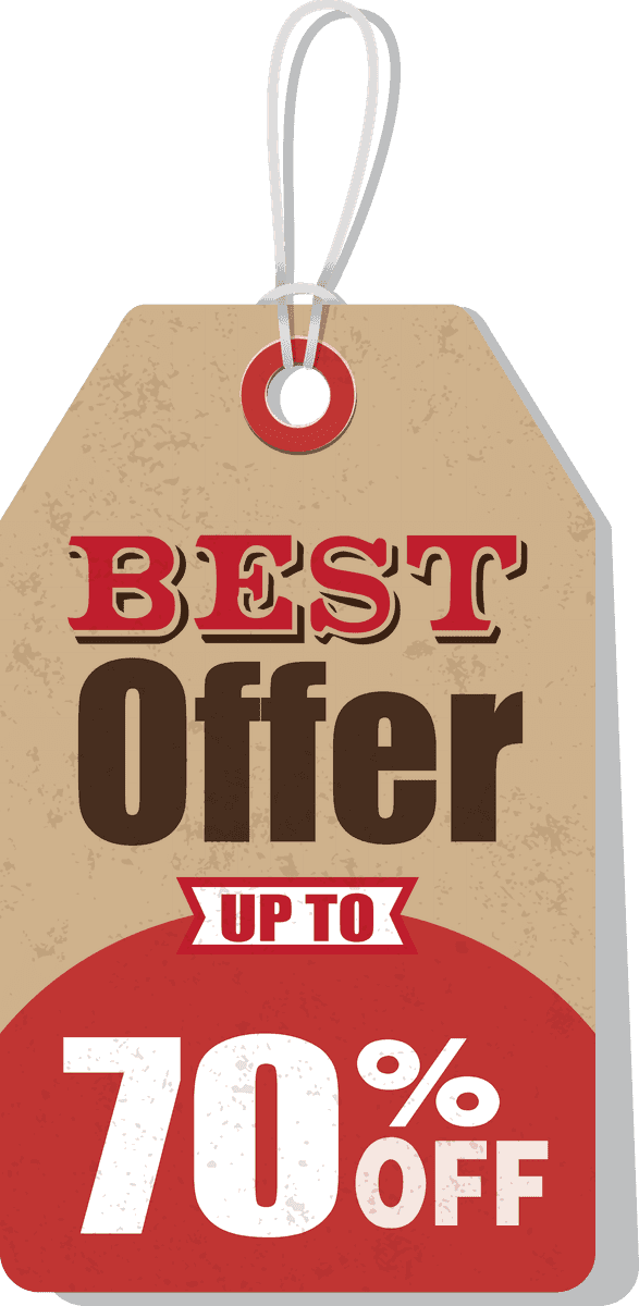 vintage price tag set for promoting discounts and special offers in retail business