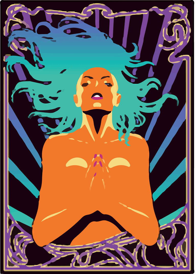women psychedelic art style posters s