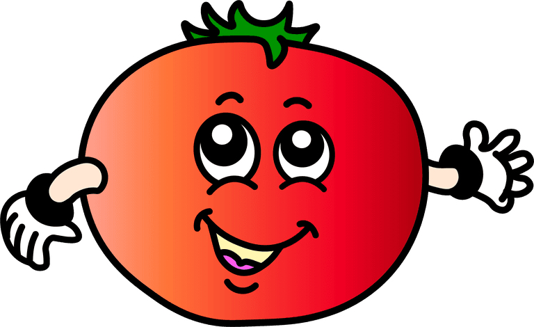 vegetables cartoon funny tomato cute vector