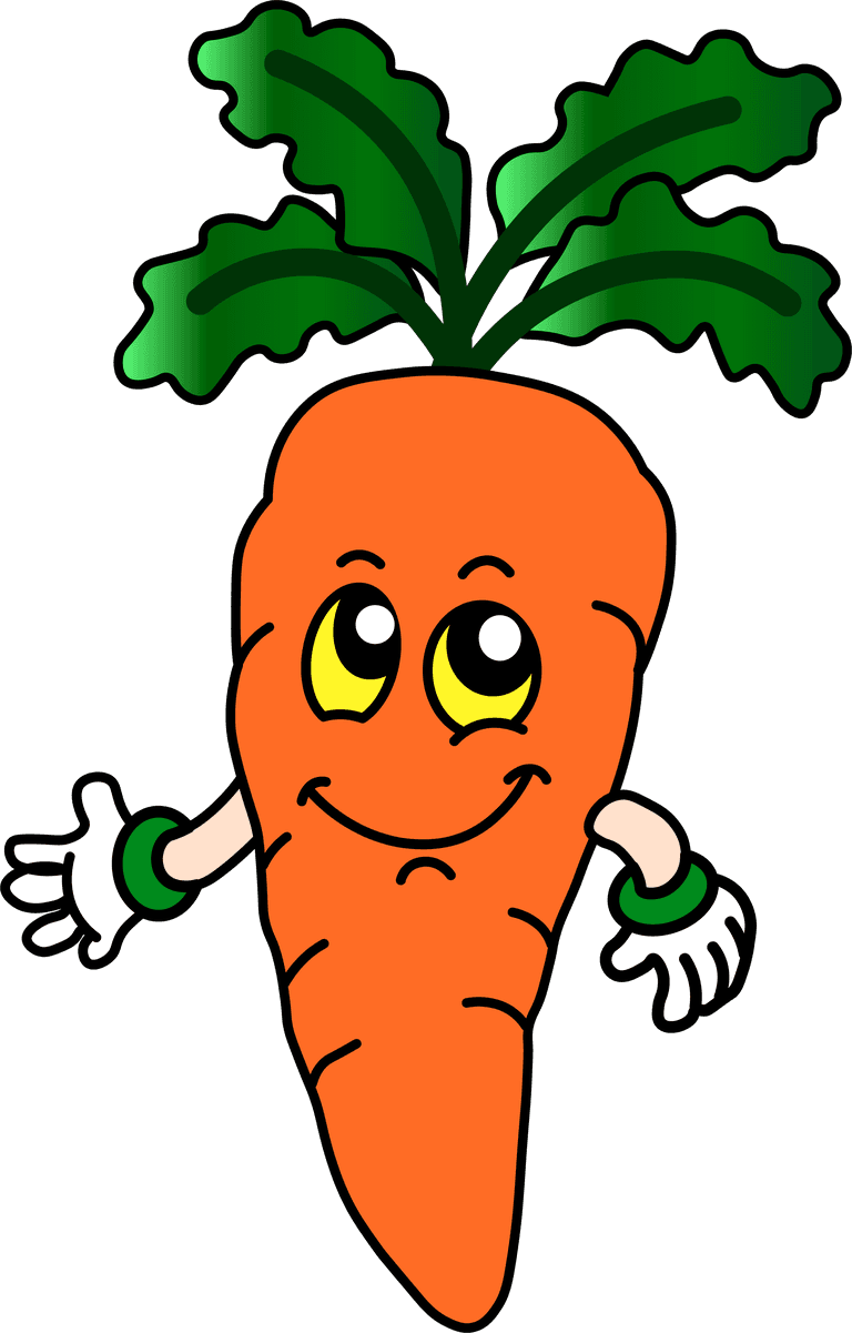 vegetables craft baby carrot orange cartoon cute vector