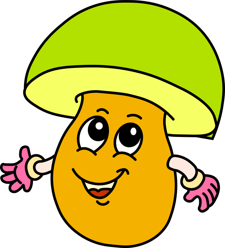 vegetables craft poison mushroom cartoon cute vector