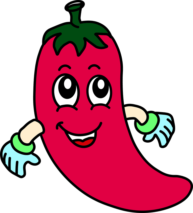 vegetables crafts chili fruit cartoon cute vector