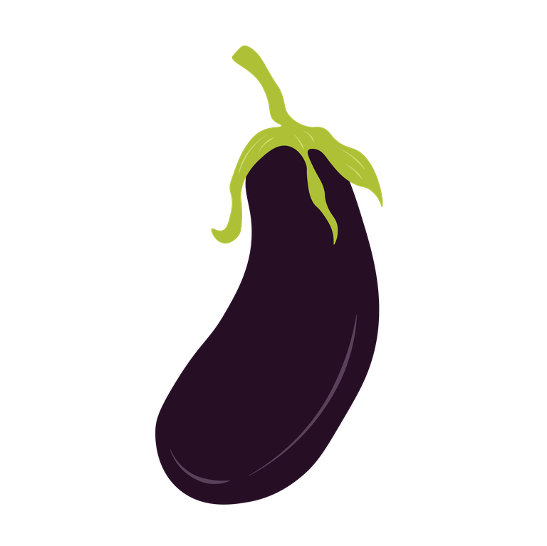 simple colorful vegetables illustration featuring vibrant eggplant suitable for cookbooks and blogs