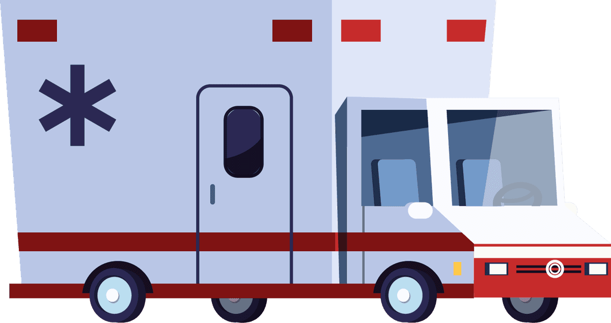 vehicles roadway icons collection featuring emergency medical services and ambulance illustrations