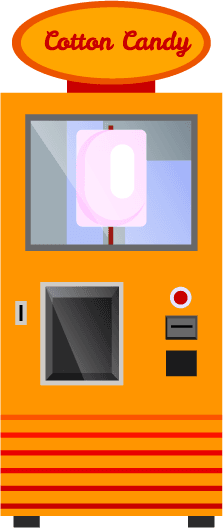 vending machines icons with toys water coffee machines