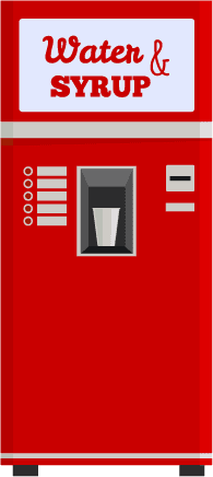 vending machines icons with toys water coffee machines