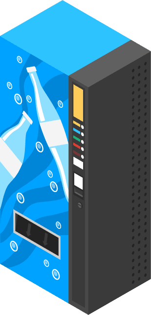 Isometric vending machine and people