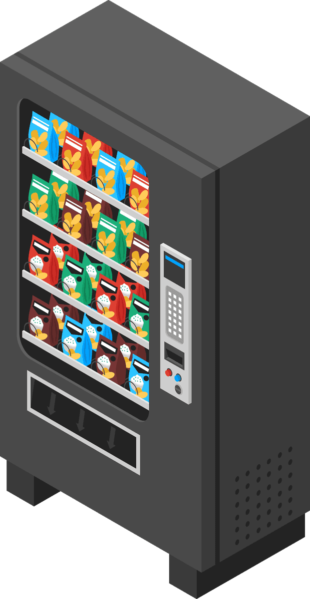 Isometric vending machine and people