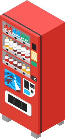 Isometric vending machine and people