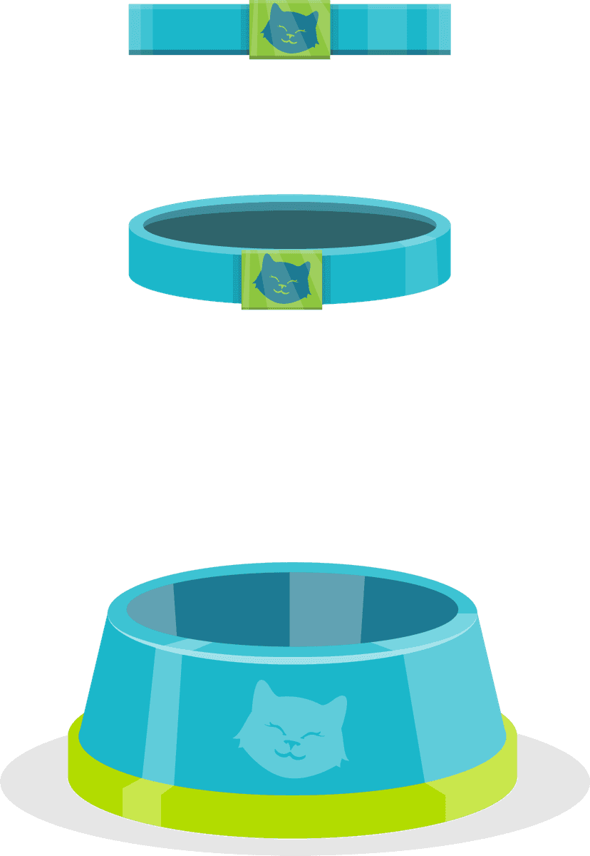 veterinary icons collection pet animal featuring modern feeding bowls for cats and dogs