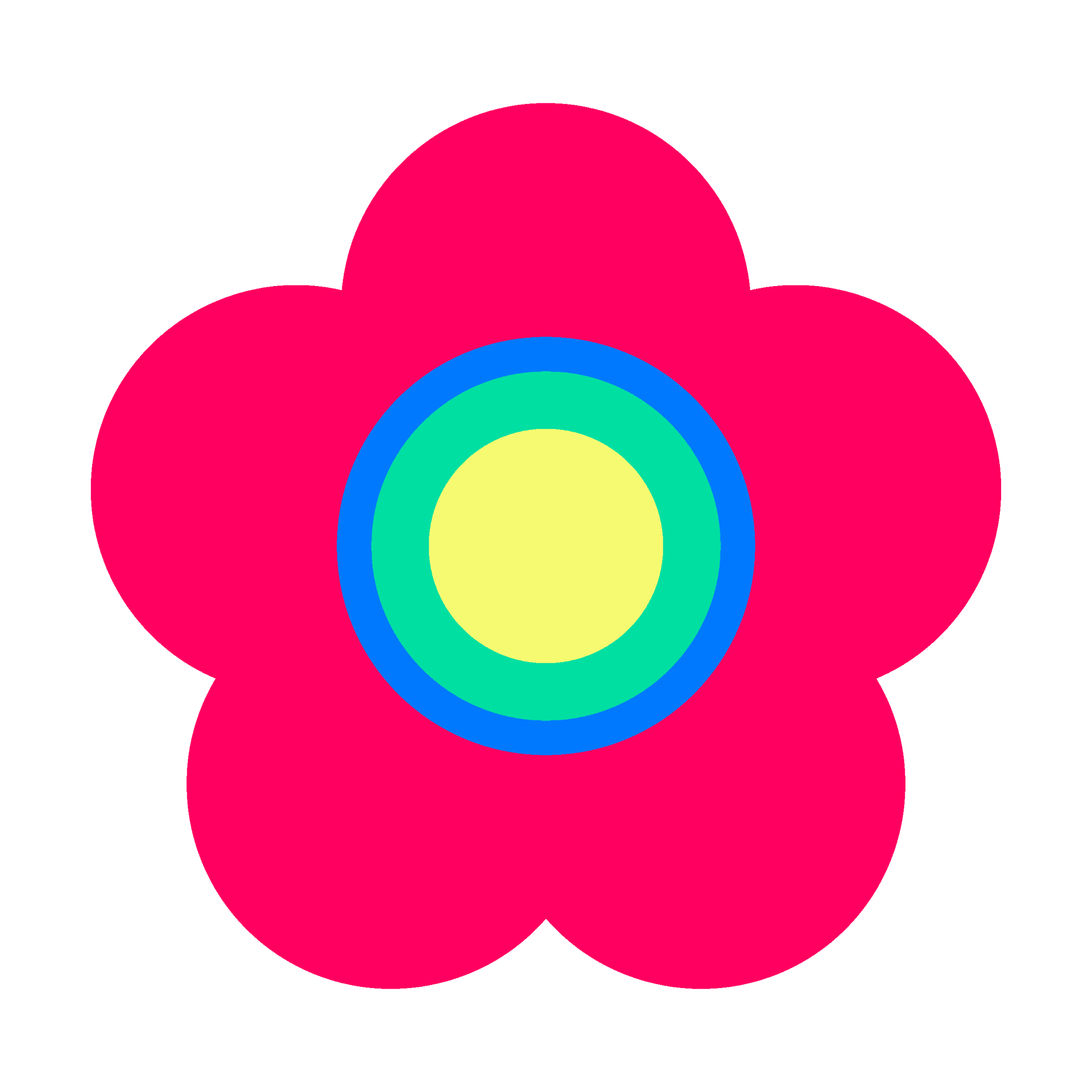 vibrant retro flower icon with circles