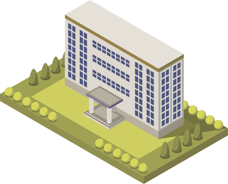 villa isometric university set