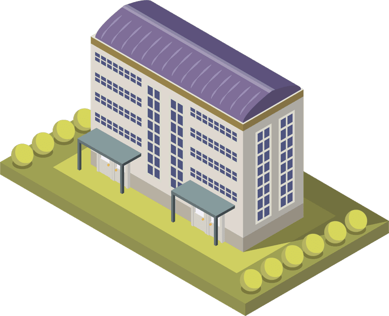 villa isometric university set