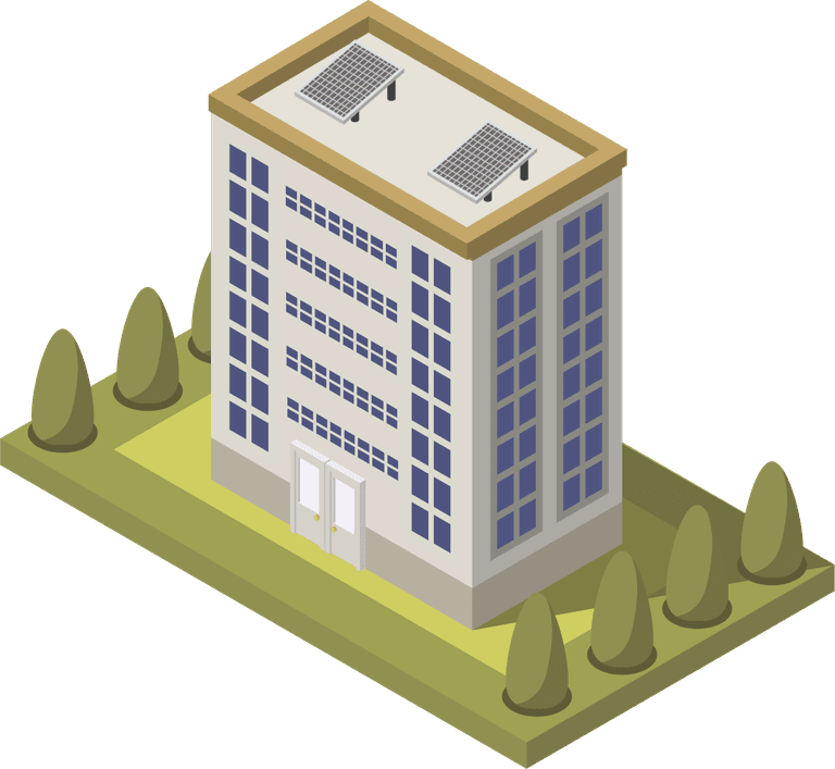 villa isometric university set