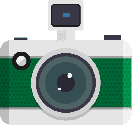 vintage cameras collection illustration with various types