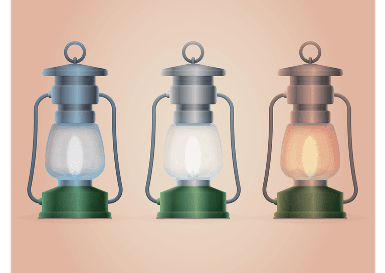realistic vintage camping lantern