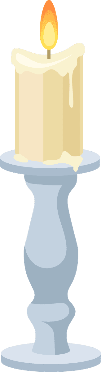 vintage candles candlesticks flat illustration for cozy home decor ambiance