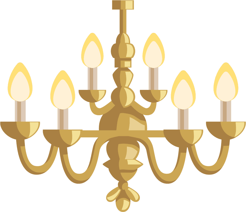 vintage hotel staff icon featuring elegant chandelier with warm candlelight ambiance
