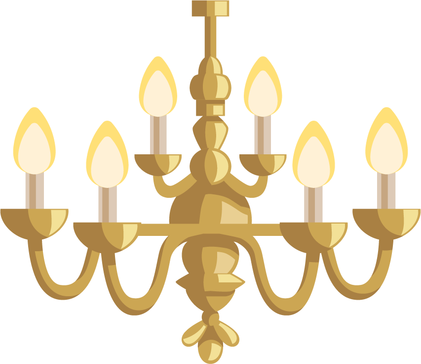 vintage hotel staff icon featuring elegant chandelier with warm candlelight ambiance