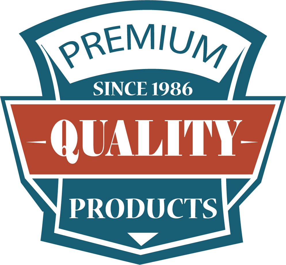 vintage retro labels design for premium quality products since 1986