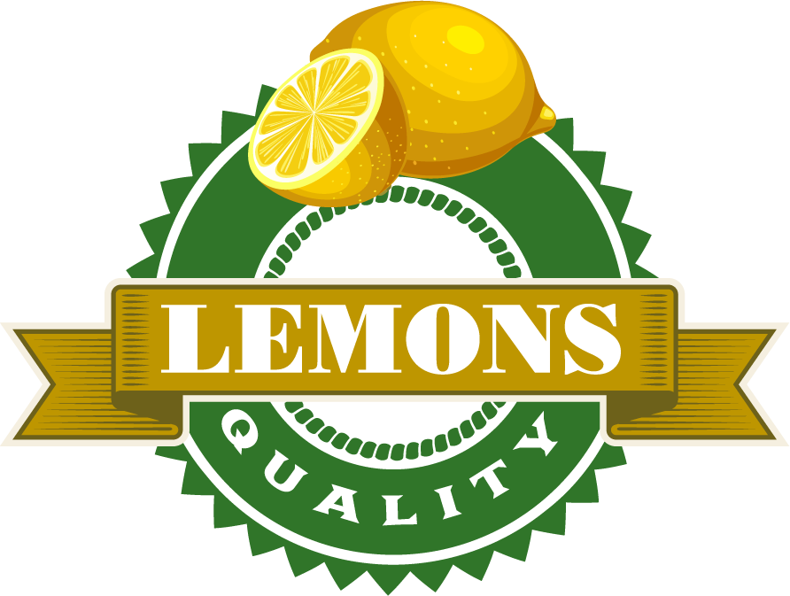 simple vintage lemon labels design for organic products and kitchen use