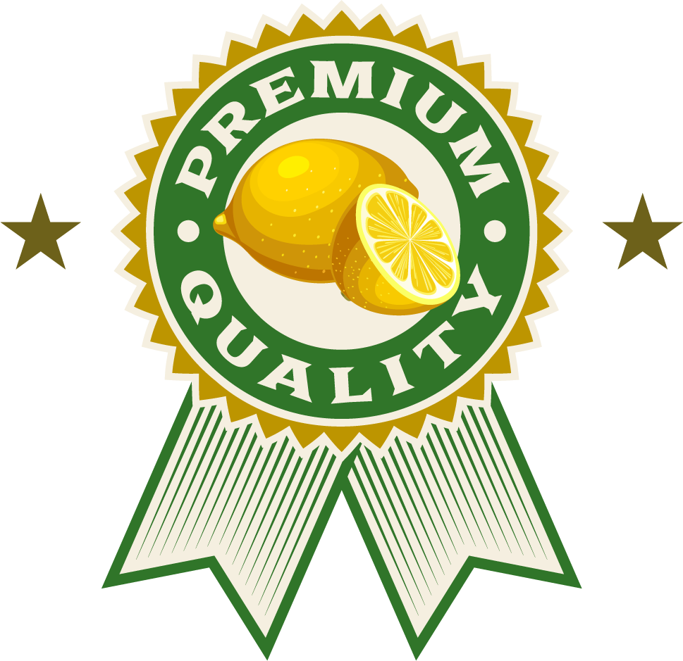simple vintage lemon labels design for organic products and artisanal goods