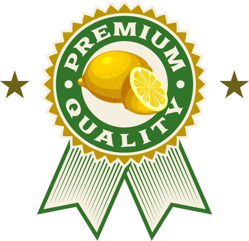 simple vintage lemon labels design for organic products and gourmet foods