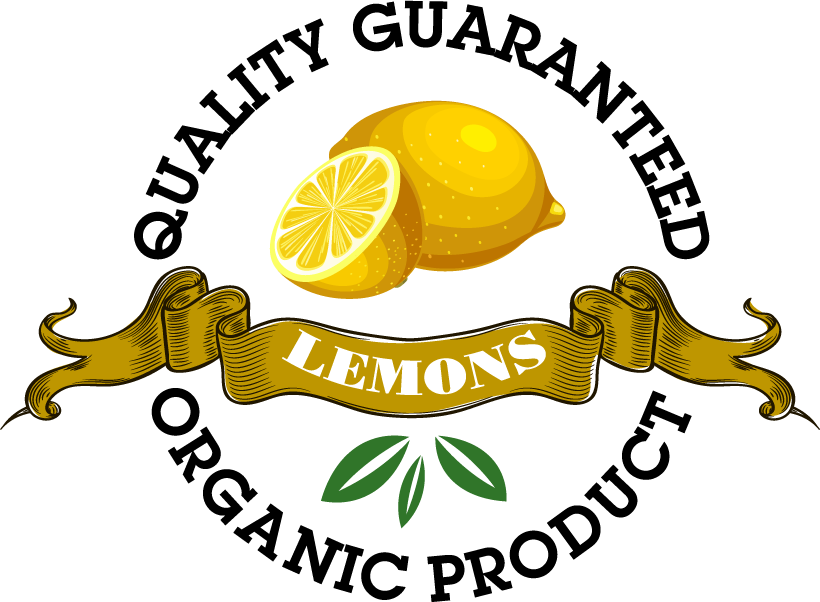 simple vintage lemon labels design featuring lush lemons and elegant ribbon accents