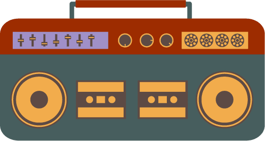 vintage musical instrument collection colored flat design