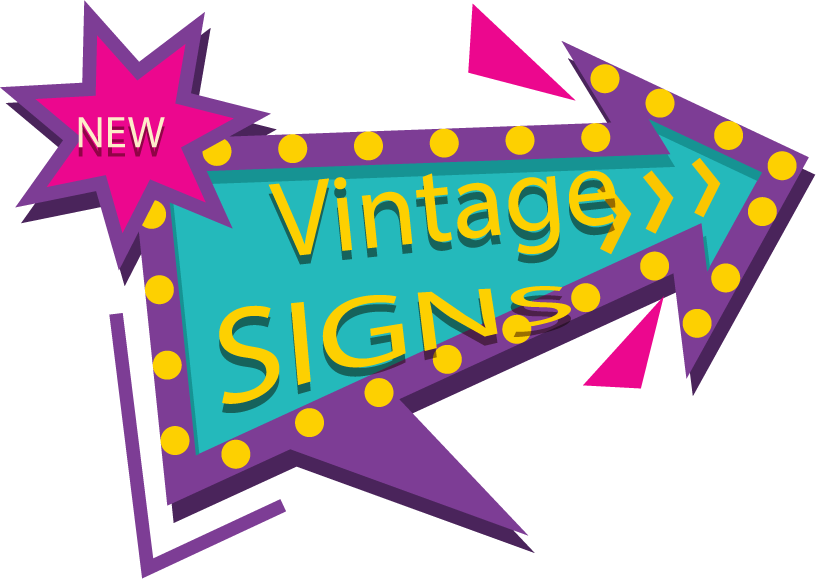 retro signage new vintage signs with vibrant neon colors for playful events or décor