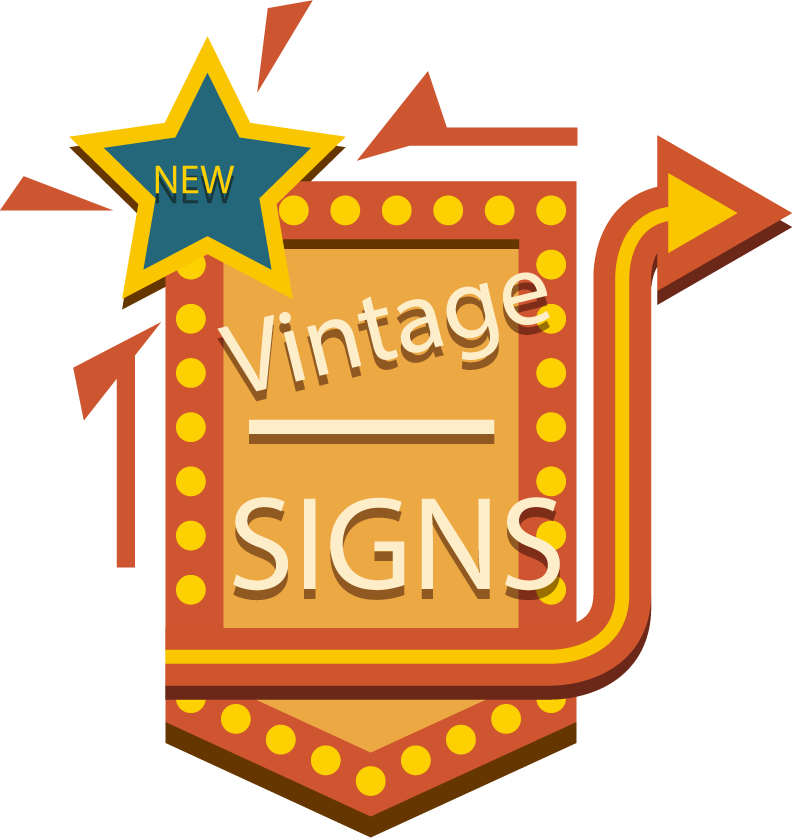 retro signage new vintage signs for cafes, bars, and restaurants in lively colors