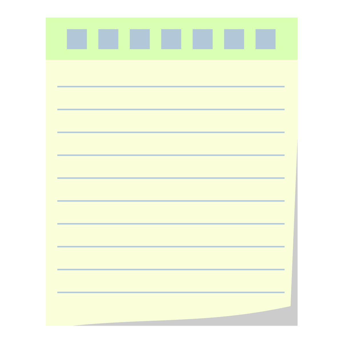vintage style lined notepad paper sheet