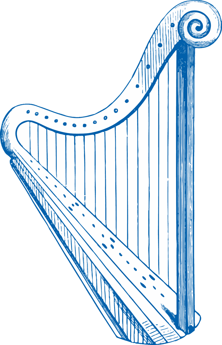 vintage victorian objects collection featuring an elegant antique harp for nostalgic themes