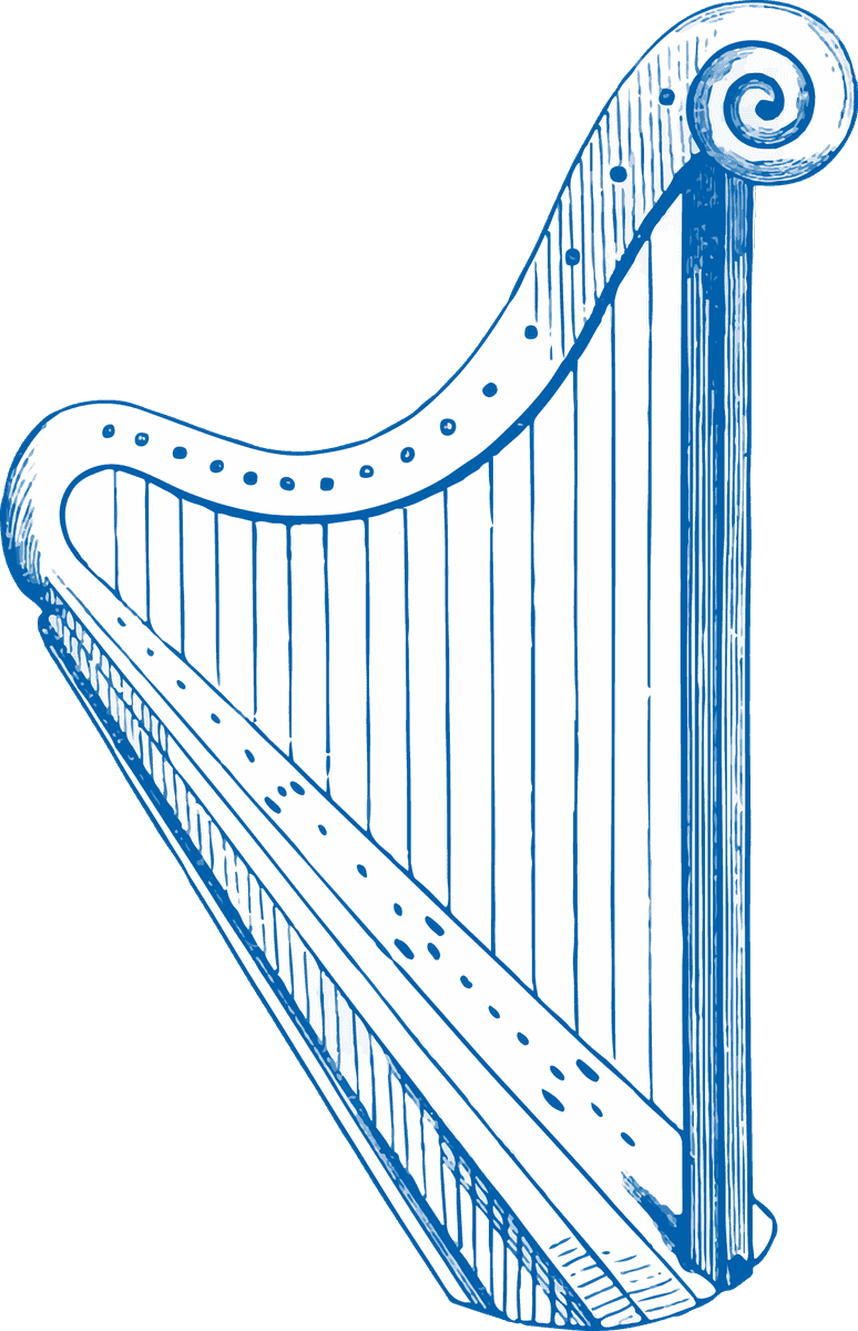 vintage victorian objects collection featuring an elegant antique harp for nostalgic themes