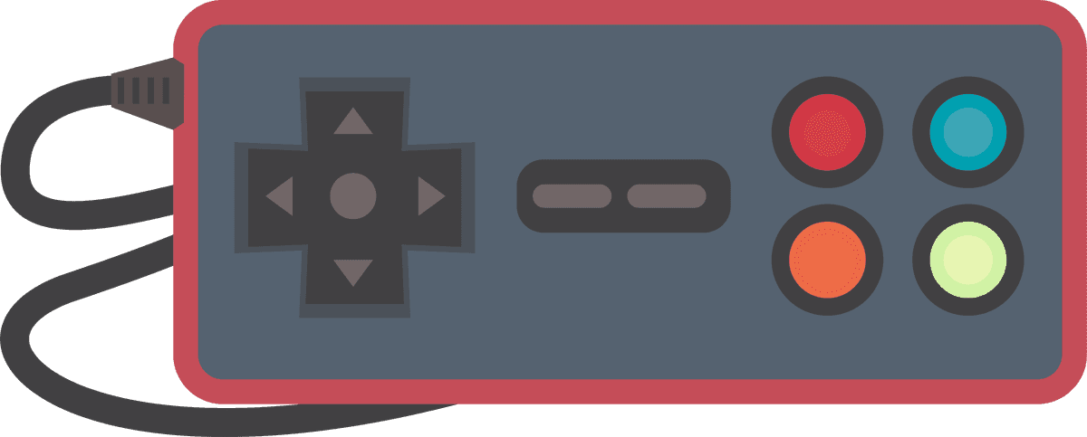 vintage video game consoles flat design