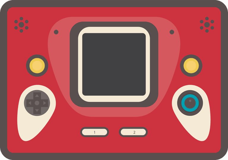 vintage video game consoles flat design