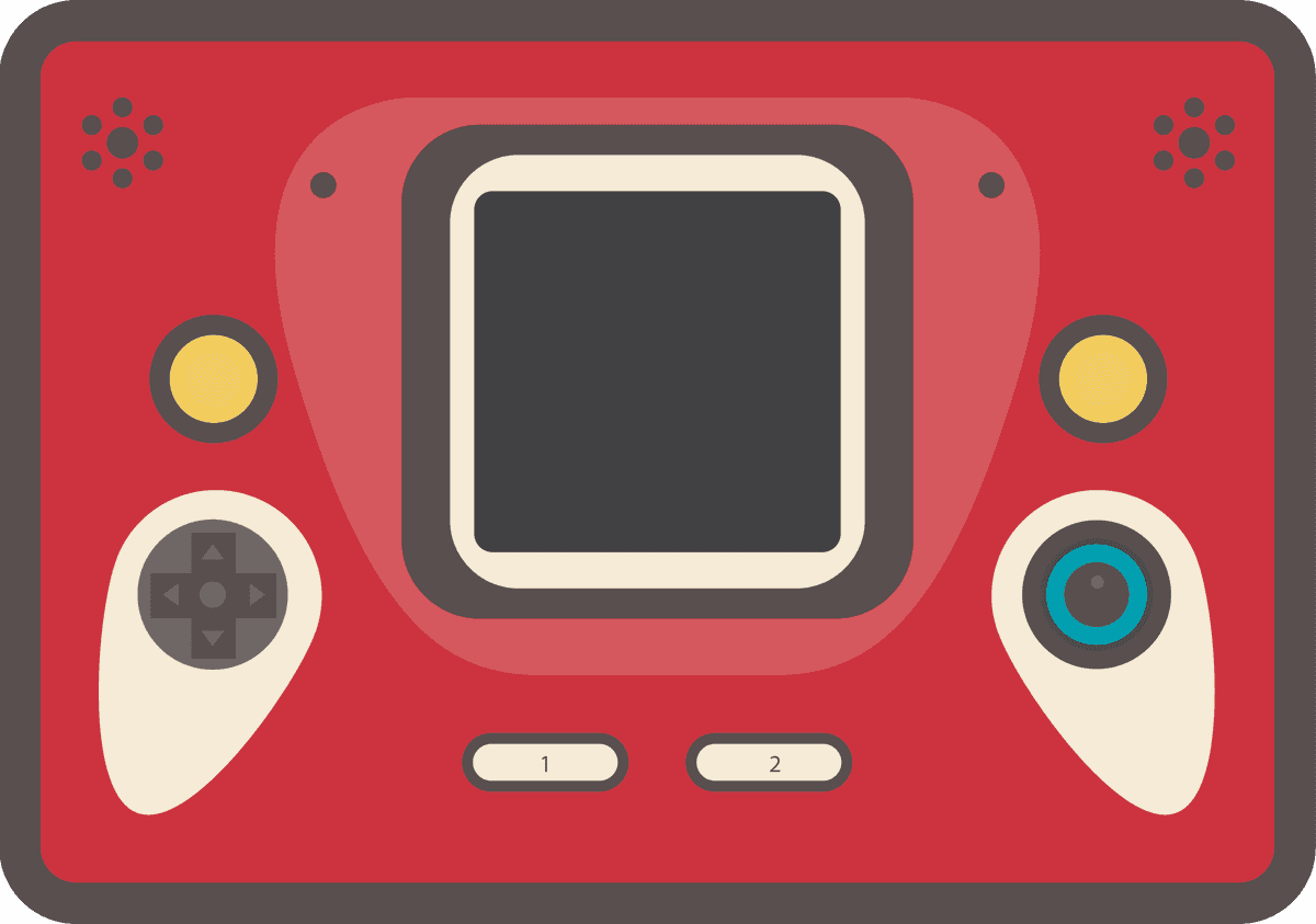 vintage video game consoles flat design